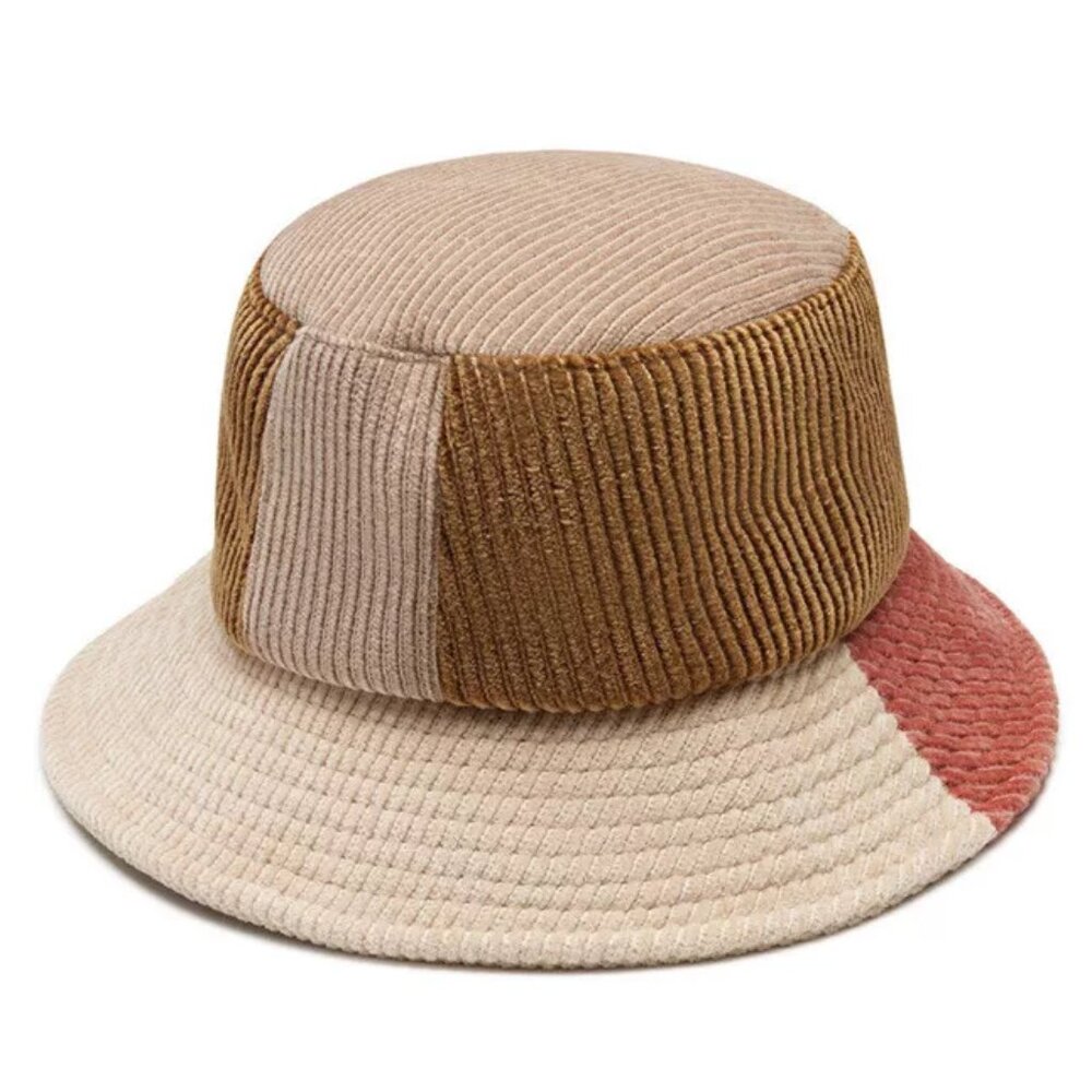 Wyeth Sam Patchwork Corduroy Bucket Hat- Todd Magill Cream , Pink OS NWT - Picture 2 of 4